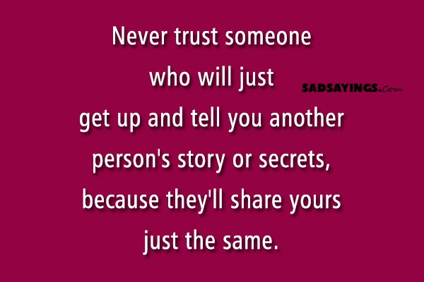 Trust someone never How to