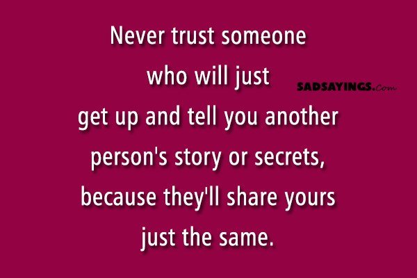 Trust someone never How to